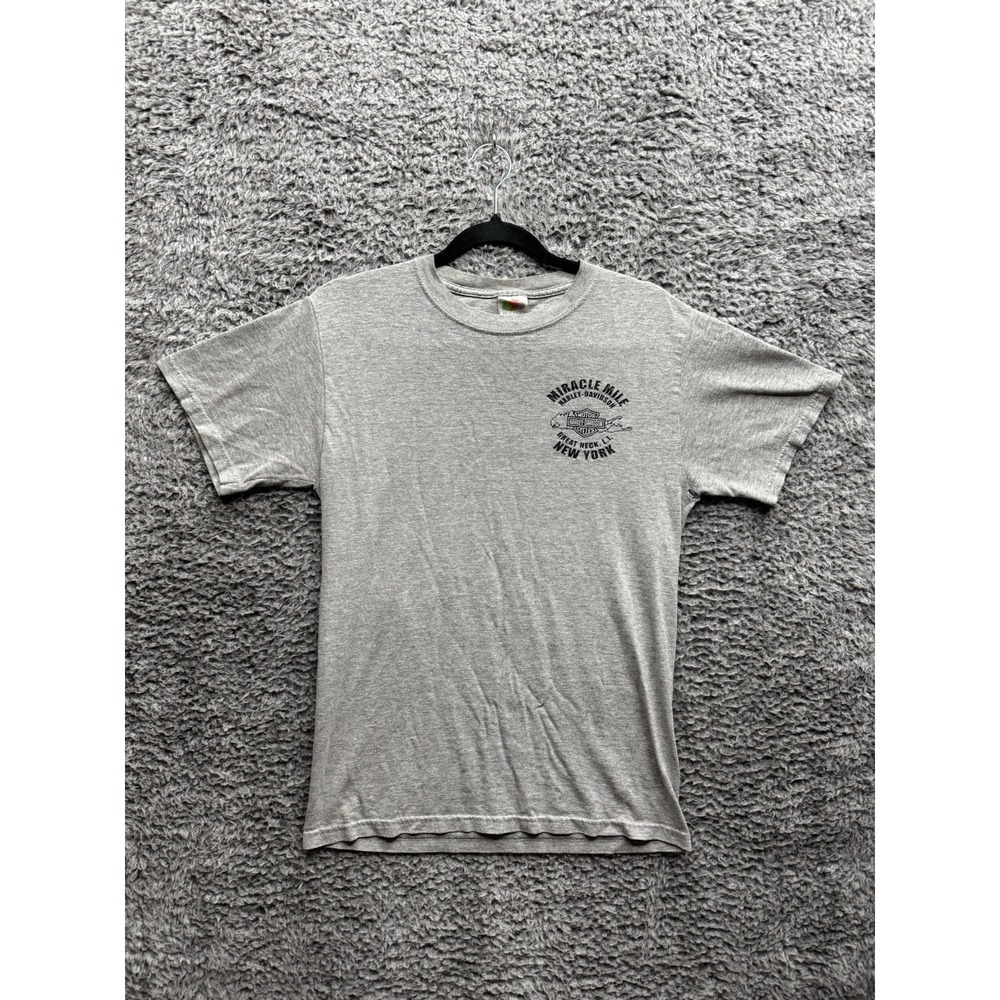 Harley Davidson Miracle Mile, Great Neck New York Motorcycle Tshirt in Gray S